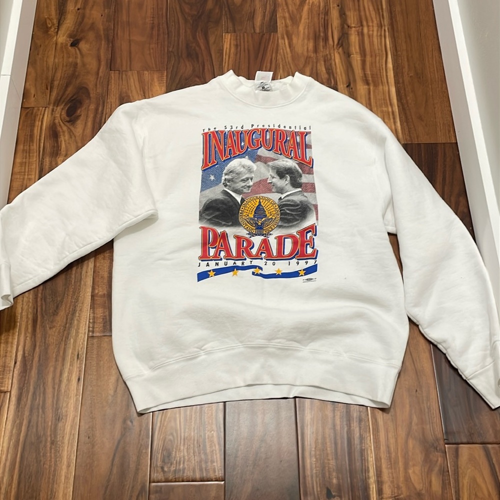 1997 53rd presidential inauguration white sweater